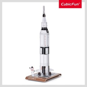 Puzzle 3D Racheta Saturn V 24 piese 13.5x10.9x32.2 cm asamblata